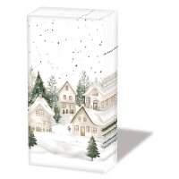 AMBIENTE Weihnachts-Taschentuch verschneite Häuser...