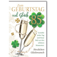 Geburtstagskarte Zahl 85, 11,5 x 17 cm 5520285