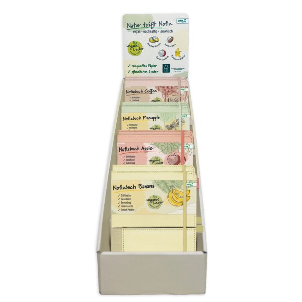 RNK Notizb&uuml;cher Veganes Leder, 4 x 4 46850
