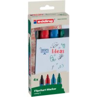 EDDING Flipchartmarker EcoLine, Rundspitze, 1,5-3mm, 4...