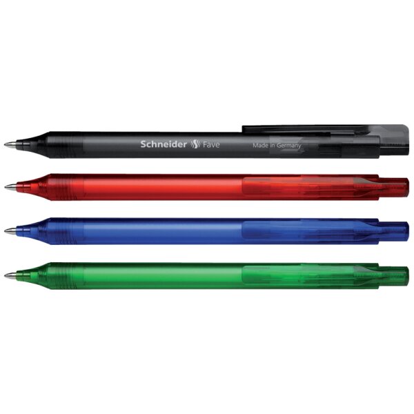 SCHNEIDER Kugelschreiber Fave, Druckmechanik, M, blau, Schaftfarbe: sortiert 130400