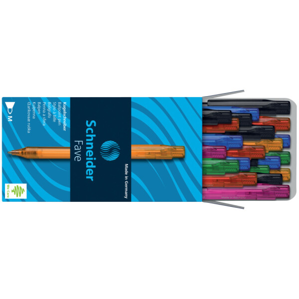 SCHNEIDER Kugelschreiber Fave, Druckmechanik, M, blau, Schaftfarbe: sortiert 130400