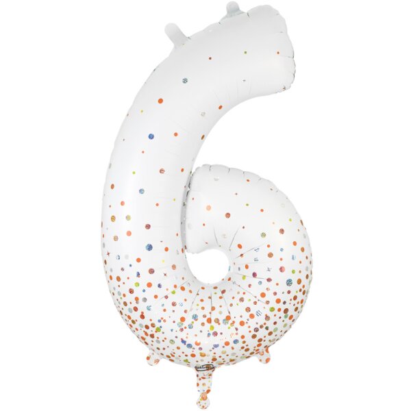 OAK TREE Folienballon Sparkling Fizz Zahl 6, 86 cm, rosegold F606869