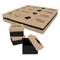 BRAUN+COMPANY Geschenkkarton Sprüche, 9x9x5,7cm,...