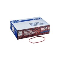 ALCO Gummiband, aus Naturkautschuk, 4x150 mm, rot, 1000 g...