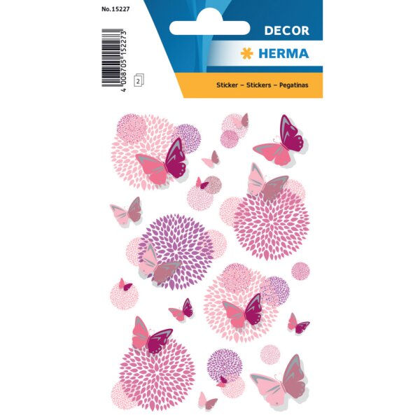 HERMA Sticker Schmetterlingsblume, Silberpr&auml;gung, 26 St&uuml;ck 15227