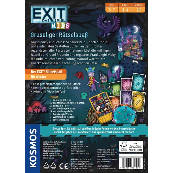 KOSMOS Mitbringspiel Exit, Das Spiel - Kids: Gruseliger R&auml;tselspa&szlig; 684280
