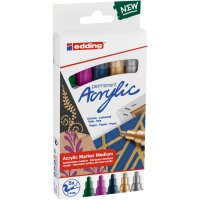 EDDING Acrylmarker 5100 Metallic Set, Rundspitze, 2-3mm...