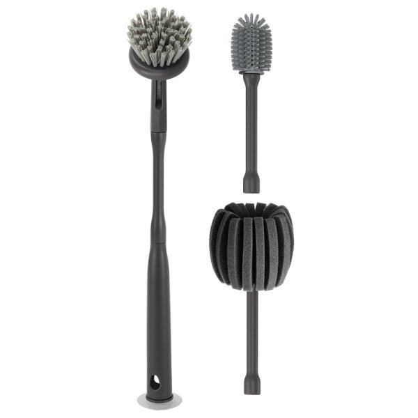 metaltex Reinigungsb&uuml;rsten-Set "Brush-Up", 3-teilig, grau