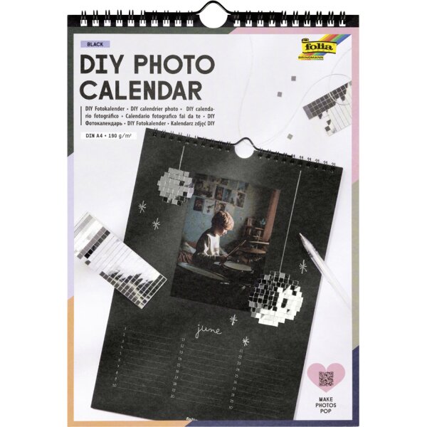 folia Kreativ-Wandkalender, DIN A4, schwarz