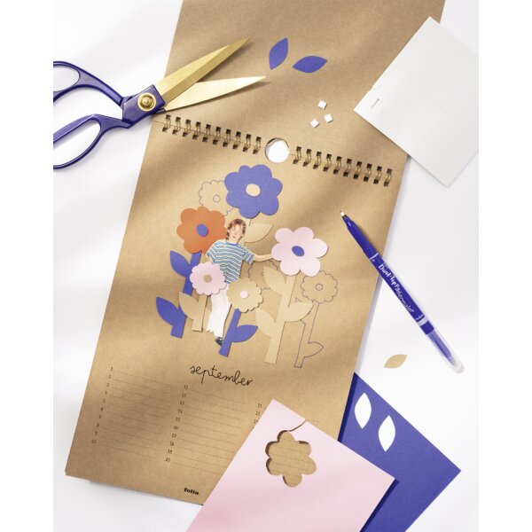 folia Kreativ-Wandkalender, DIN A4, schwarz