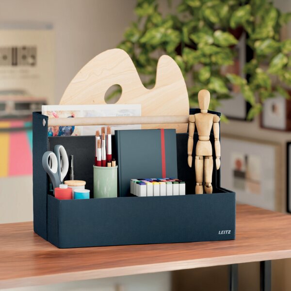 LEITZ Tragbarer Schreibtisch-Organizer mit Holzgriff, Stoff
