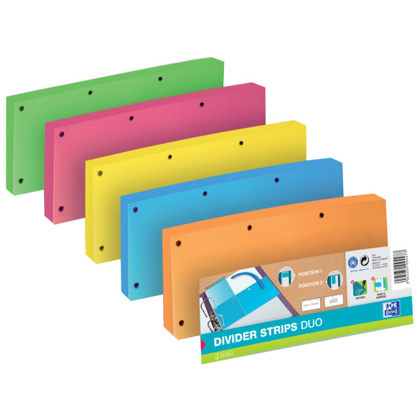 Oxford Trennstreifen Duo, aus Karton, 240 x 105 mm, blau
