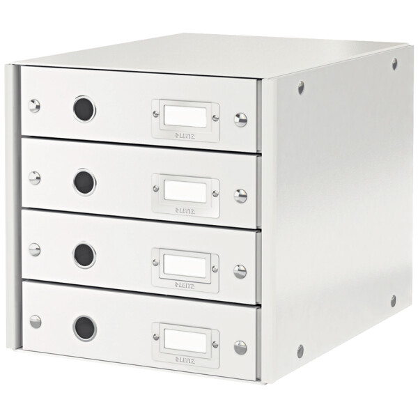 LEITZ Schubladenbox Click &amp; Store WOW, 4 Sch&uuml;be, wei&szlig;
