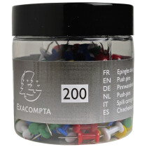EXACOMPTA Pinnwand-Nadeln Push Pins, farbig sortiert