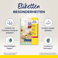 AVERY Zweckform Stick&Lift Etiketten, rund: 63,5 mm, rot