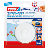 tesa Powerstrips Deckenhaken, weiß, Haltekraft:...