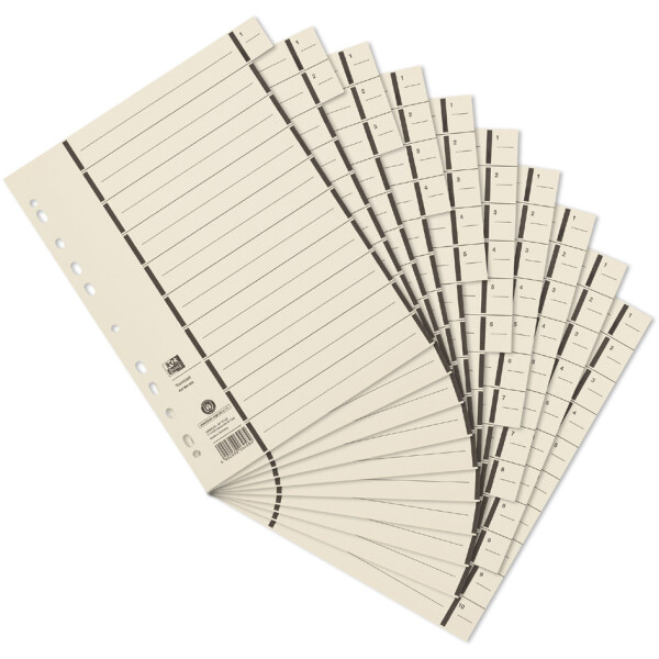 Oxford Trennbl&auml;tter mit Perforation, DIN A4, chamois