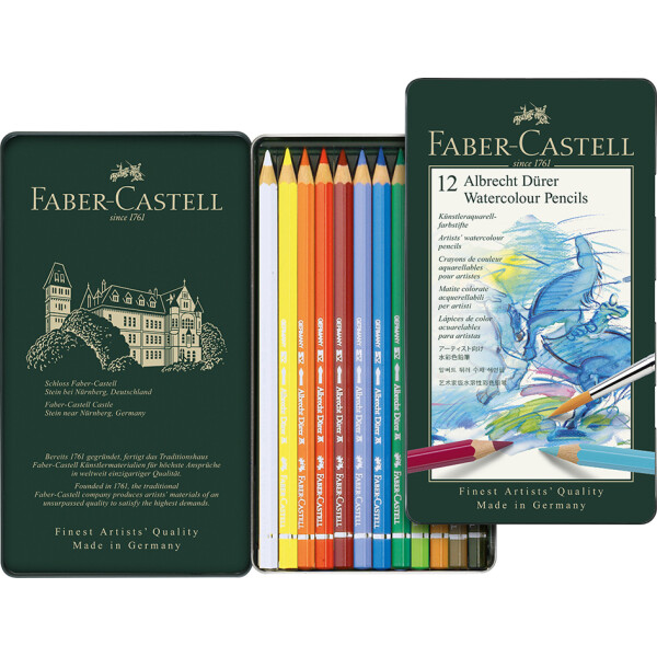 FABER-CASTELL Aquarellstifte ALBRECHT D&Uuml;RER, 12er Metalletui