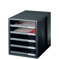 HAN Schubladenbox SCHRANK-SET, 5 offene Schübe, schwarz