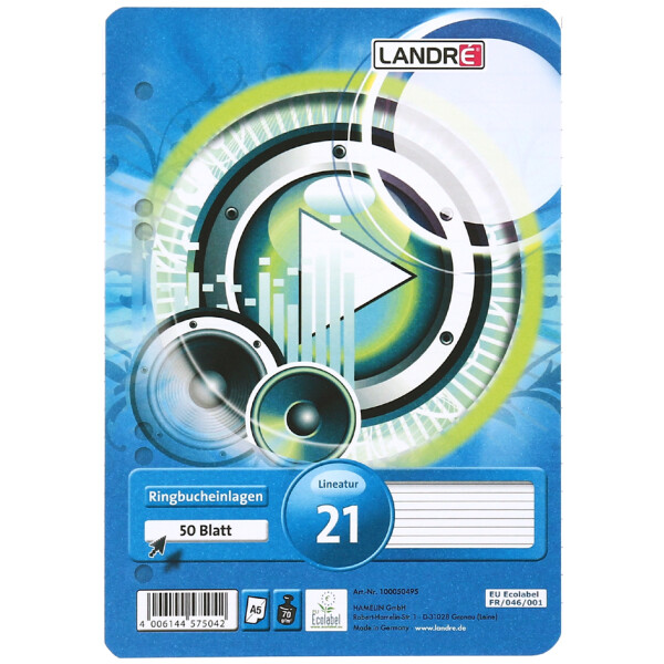 herlitz Ringbucheinlagen x.book, DIN A5, liniert