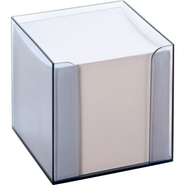 folia Zettelbox, Kunststoff, rauchglas, F&uuml;llung: wei&szlig;
