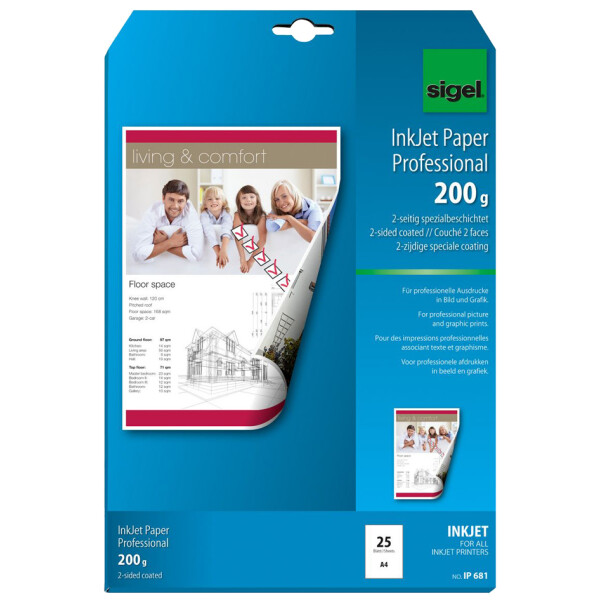 sigel Inkjet-Papier, DIN A4, 105 g qm, hochweiß, matt