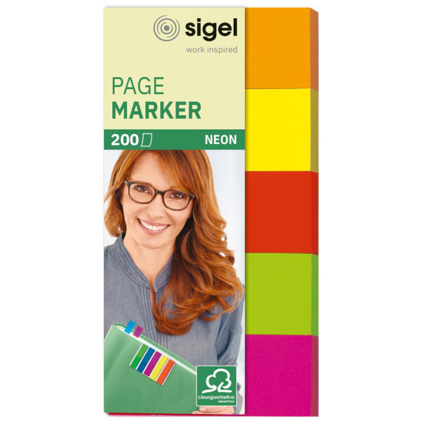 sigel Haftmarker Neon, 50 x 20 mm, 200 Blatt
