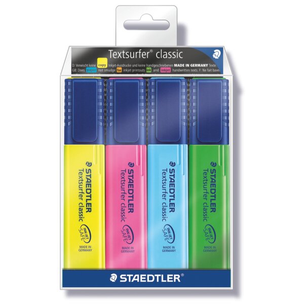 STAEDTLER Textmarker "Textsurfer classic", 4er Etui