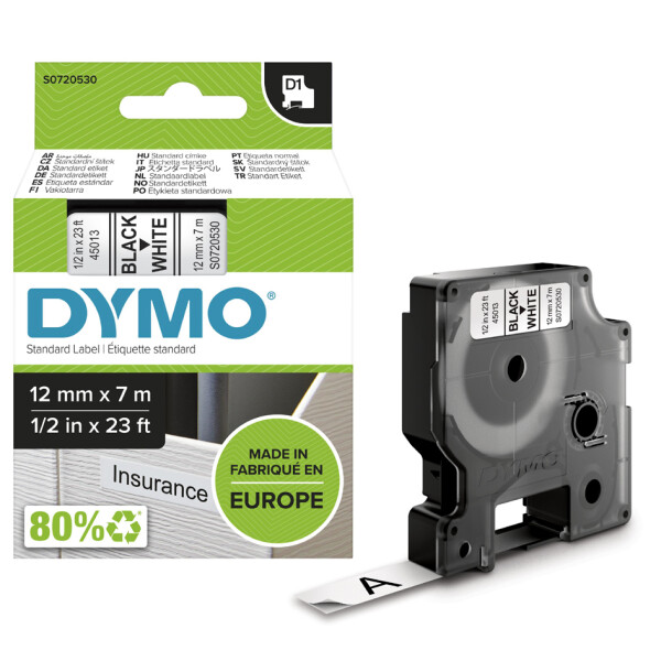 DYMO D1 Schriftbandkassette blau weiß, 9 mm x 7 m