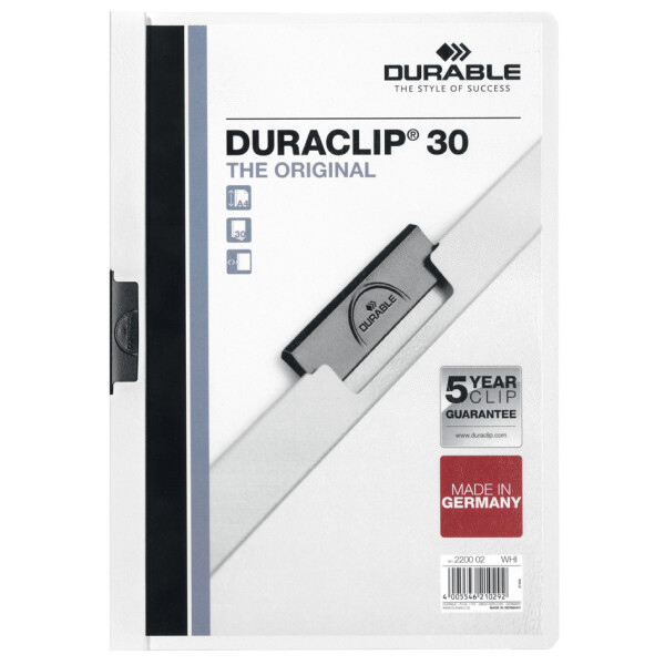 DURABLE Klemmhefter DURACLIP ORIGINAL 30, DIN A4, weiß