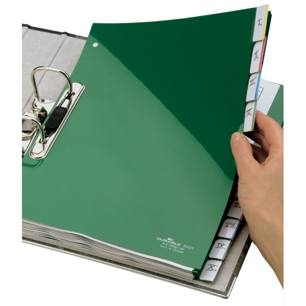 DURABLE Kunststoff-Register, PP, Stärke: 0,12 mm, 15-teilig