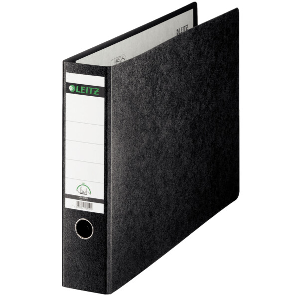 LEITZ Hartpappe-Ordner, 180 Grad, DIN A6 quer, 75 mm,schwarz