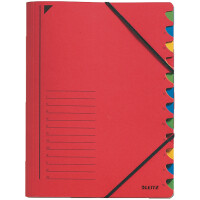 LEITZ Ordnungsmappe, DIN A4, Karton, 12 Fächer, blau