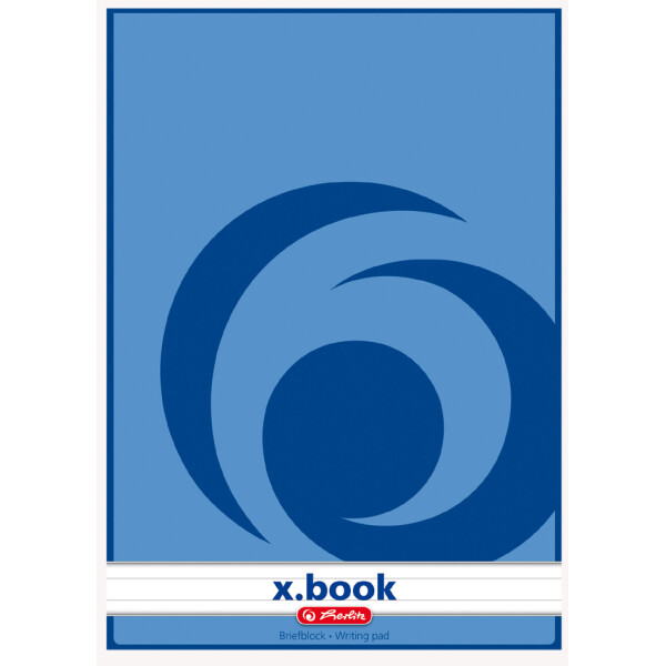 herlitz Briefblock x.book, A4, ungelocht, 50 Blatt, liniert