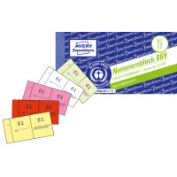 AVERY Zweckform Nummernblock 1 - 1000, 105 x 53 mm, 5-farbig