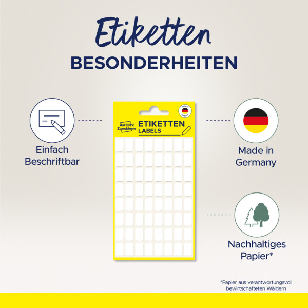 AVERY Zweckform Vielzweck-Etiketten, 76 x 39 mm, weiß, KP