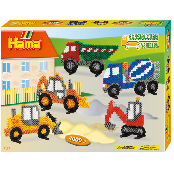 Hama B&uuml;gelperlen midi "Baufahrzeuge", Geschenkpackung