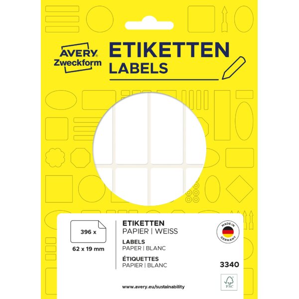 AVERY Zweckform Vielzweck-Etiketten, 80 x 54 mm, wei&szlig;, FP