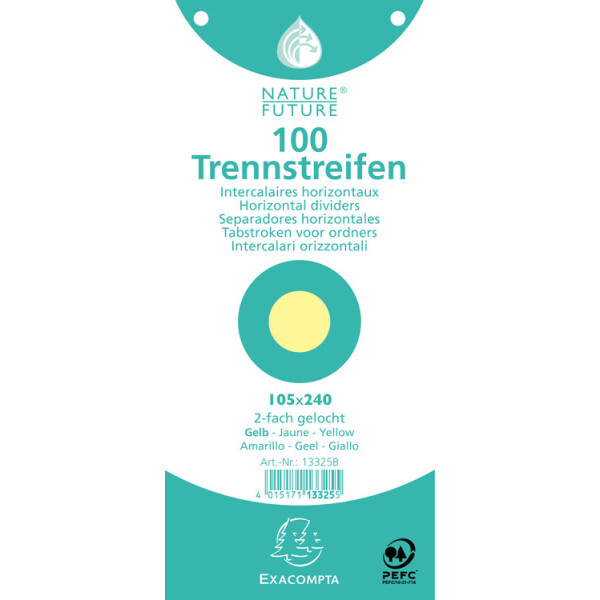 EXACOMPTA Trennstreifen Premium, 105 x 240 mm, weiß