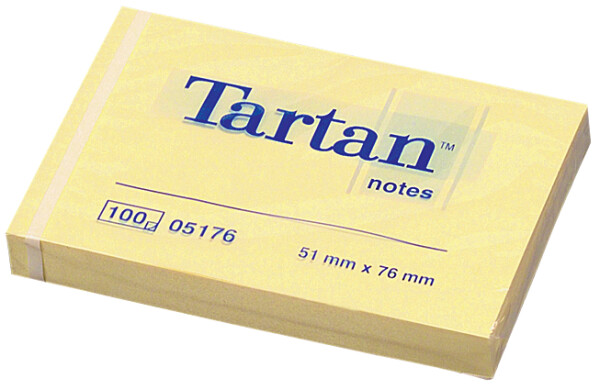 Tartan Notes Haftnotizen, 51 x 76 mm, hellgelb
