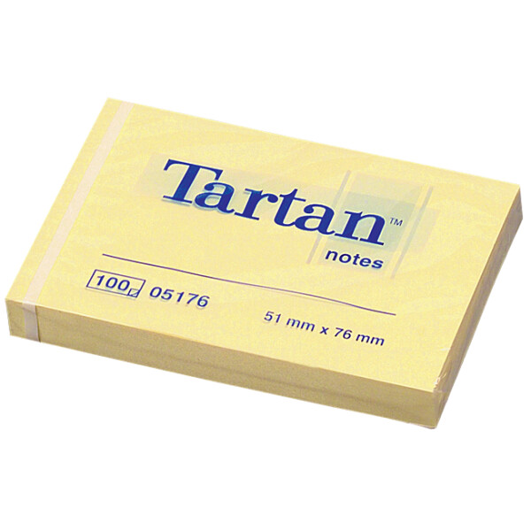 Tartan Notes Haftnotizen, 76 x 76 mm, hellgelb