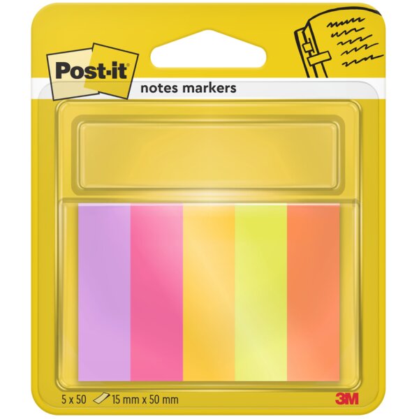 Post-it Haftstreifen Page Marker, Papier, schmal, Energetic