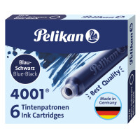 Pelikan Standard-Tintenpatronen 4001 TP 6, blau-schwarz