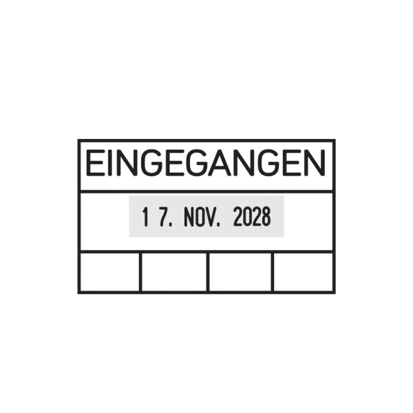 trodat Datumstempel 2910 L "EINGEGANGEN" + 4 Felder