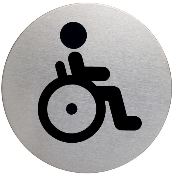 DURABLE Piktogramm "WC-Herren", Durchmesser: 83 mm, silber