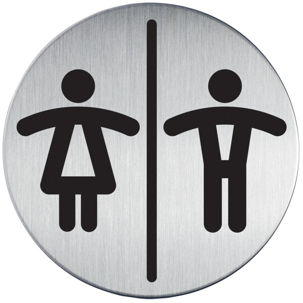 DURABLE Piktogramm "WC-Herren", Durchmesser: 83 mm, silber