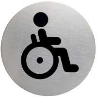 DURABLE Piktogramm "WC-Herren", Durchmesser: 83 mm, silber