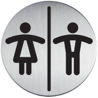 DURABLE Piktogramm "WC-Herren", Durchmesser: 83 mm, silber
