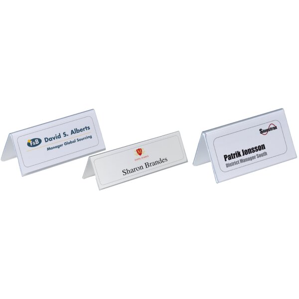 DURABLE Tisch-Namensschild, Dach-Form, aus Hartfolie